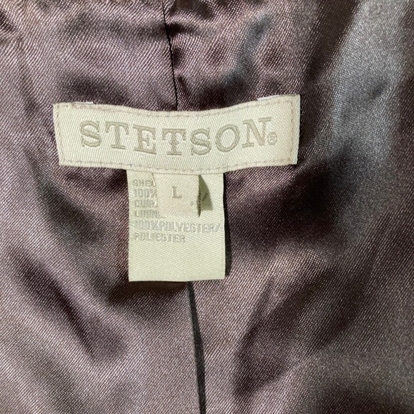 Vintage Stetson Womens Brown Suede Fringe Western Vest L - Picture 6 of 8